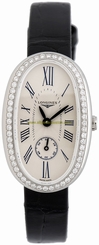 Longines Watches : L2.306.0.71.0 Silver Guilloche Dial Leather Women Watch
