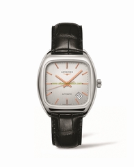 Longines Watches : L2.310.4.72.0 Automatic Date Black Leather Men Watch