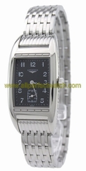 Longines Watches : L2.501.4.53.6 Quartz Polished Stainless Steel Black Arabic Numerals With Seconds Sub- At 6 Dial Polished Stainless Steel Band Women Watch