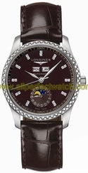 Longines Watches : L2.503.0.07.3 Automatic Brown Dial Stainless Steel Case With Brown Leather Strap Women Watch