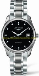 Longines Watches : L2.518.4.57.6 Automatic Diamond Hour Markers Dial Date Stainless Steel Men Watch