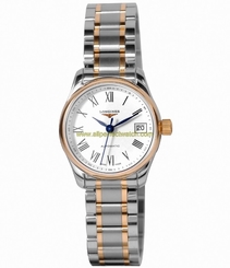 Longines Watches : L2.518.5.11.7 Automatic White Dial 18ct Gold And Stainless Steel Men Watch