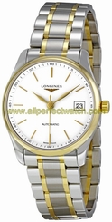 Longines Watches : L2.518.5.12.7 Automatic White Dial 18ct Gold And Stainless Steel Men Watch