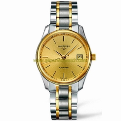 Longines Watches : L2.518.5.32.7 Automatic Gold Dial 18ct Gold And Stainless Steel Men Watch
