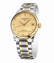 Longines Watches : L2.518.5.37.7 Automatic Gold Dial 18ct Gold And Stainless Steel Men Watch
