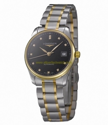 Longines Watches : L2.518.5.57.7 Automatic Black Dial 18ct Gold And Stainless Steel Men Watch