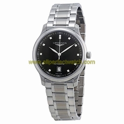 Longines Watches : L2.628.4.57.6 Black Dial Fixed Stainless Steel Band Women Watch