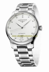 Longines Watches : L2.628.4.77.6 Automatic Diamond Hour Markers Dial Date Stainless Steel Men Watch