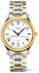 Longines Watches : L2.628.5.11.7 Automatic White Dial 18ct Gold And Stainless Steel Men Watch