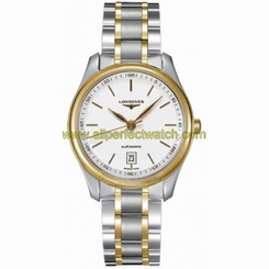 Longines Watches : L2.628.5.12.7 Automatic White Dial 18ct Gold And Stainless Steel Men Watch