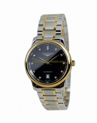 Longines Watches : L2.628.5.57.7 Automatic Black Dial 18ct Gold And Stainless Steel Men Watch