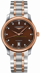 Longines Watches : L2.628.5.67.7 Brown-diamond Dial Stainless-steel-rose-gold Band Women Watch