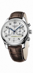 Longines Watches : L2.629.4.78.5 Automatic Blue Hands Silver Dial Stainless Steel Case With Brown Leather Strap Men Watch