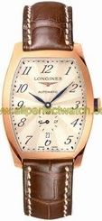 Longines Watches : L2.642.8.73.9 Automatic Biege Dial 18ct Rose Gold Case With Brown Leather Strap Men Watch