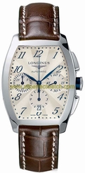 Longines Watches : L2.643.4.73.4 Automatic Chronograph Date Brown Leather Men Watch