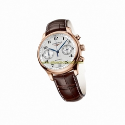 Longines Watches : L2.669.8.78.3 Automatic Silver Dial 18ct Rose Gold Case With Brown Leather Strap Men Watch