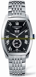 Longines Watches : L2.670.4.51.6 Automatic Polished Stainless Steel Black Roman Numeral With Seconds Sub- At 6 And Large Date At 12 Dial Polished Stainless Steel Band Men Watch