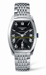 Longines Watches : L2.672.4.51.6 Automatic Black Dial Stainless Steel Men Watch
