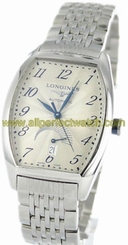 Longines Watches : L2.672.4.73.6 Automatic Polished Stainless Steel Silver With Blue Hands And Arabic Numerals, Date And Power Reserve Indicator At 6 Dial Polished Stainless Steel Band Men Watch