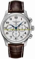 Longines Watches : L2.693.4.78.5 Automatic Black Dial Stainless Steel Case With Brown Leather Strap Men Watch