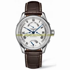 Longines Watches : L2.714.4.71.3 Automatic White Dial Stainless Steel Gold Case With Brown Leather Strap Men Watch