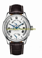 Longines Watches : L2.716.4.71.3 Automatic Silver Dial Retrograde Power Reserve Brown Leather Men Watch
