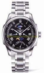 Longines Watches : L2.738.4.51.6 Automatic Black Dial Retrograde Stainless Steel Men Watch