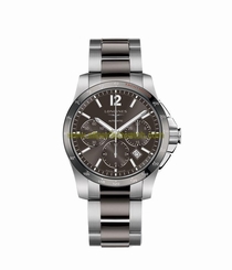 Longines Watches : L2.744.4.06.7 Automatic Chronograph Date Stainless Steel and Gray Ceramic Men Watch