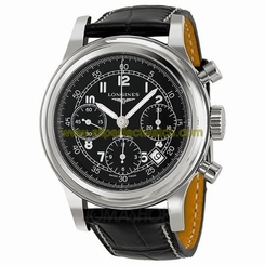 Longines Watches : L2.745.4.53.4 Automatic Heritage 1951 Black Dial Chronograph Date Black Leather Men Watch