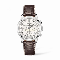 Longines Watches : L2.753.4.72.0 Automatic Chronograph Date Brown Leather Men Watch