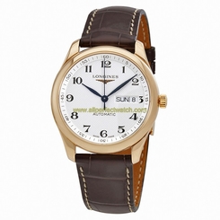 Longines Watches : L2.755.8.78.5 Automatic Day Date Brown Leather Men Watch