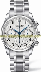 Longines Watches : L2.759.4.78.6 Automatic Brushed And Polished Stainless Steel Silver Textured Roman Numeral Chronograph With Date Between 4 And 5 Dial Brushed And Polished Stainless Steel Band Men Watch