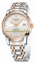 Longines Watches : L2.763.5.72.7 Automatic Silver Dial Date Stainless Steel and 18ct Rose Gold Men Watch