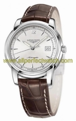 Longines Watches : L2.766.4.79.0 Automatic Silver Dial Date Brown Leather Men Watch