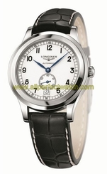 Longines Watches : L2.767.4.13.2 Automatic White Dial Date Black Leather Men Watch