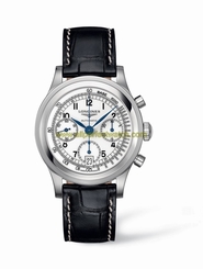 Longines Watches : L2.768.4.13.2 Automatic Chronograph Date Black Leather Men Watch