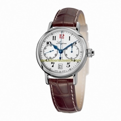 Longines Watches : L2.775.4.23.3 Automatic White Dial Chronograph Date Brown Leather Men Watch