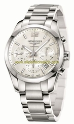 Longines Watches : L2.786.4.76.6 Automatic Chronograph Date Silver Dial Stainless Steel Men Watch