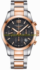 Longines Watches : L2.786.5.56.7 Automatic Chronograph Date 18ct Rose Gold and Stainless Steel Men Watch