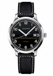 Longines Watches : L2.788.4.53.0 Automatic Black Dial Date Black Fabric Men Watch