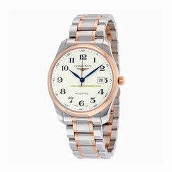 Longines Watches : L2.793.5.79.7 Silver Dial Fixed 18kt Rose Gold Band Men Watch