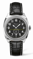 Longines Watches : L2.794.4.53.2 Automatic Small Second Date Dial Black Alligator Strap Men Watch