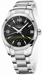Longines Watches : L2.799.4.56.6 Automatic Black Dial Date Stainless Steel Men Watch