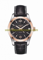 Longines Watches : L2.799.5.56.3 Black Dial Fixed Rose Gold Pvd Band Men Watch