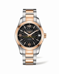 Longines Watches : L2.799.5.56.7 Black Dial Rose Gold Band Men Watch