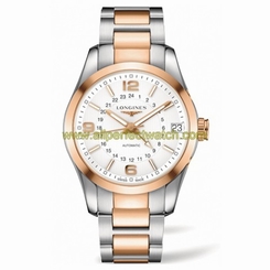 Longines Watches : L2.799.5.76.7 Automatic Analog Date 18ct Rose Gold and Stainless Steel Men Watch
