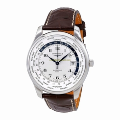 Longines Watches : L2.802.4.70.3 Automatic GMT Brown Leather Men Watch