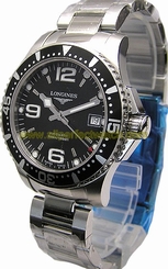 Longines Watches : L3.641.4.56.6 Automatic Black Dial Date Stainless Steel Men Watch