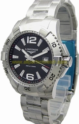 Longines Watches : L3.647.4.56.6 Quartz Black Dial Date Stainless Steel Men Watch