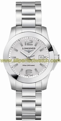 Longines Watches : L3.277.4.76.6 Quartz Silver Dial Date Stainless Steel Women Watch